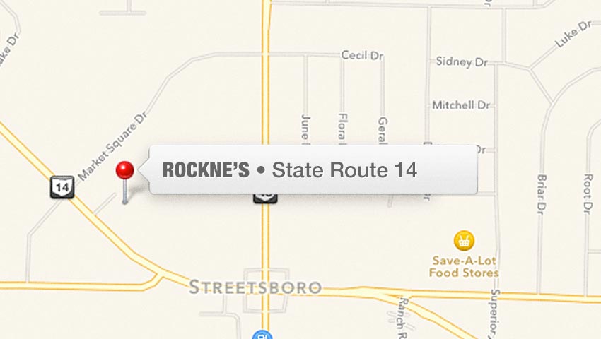 Streetsboro, Ohio Area Rockne's Restaurant Location
